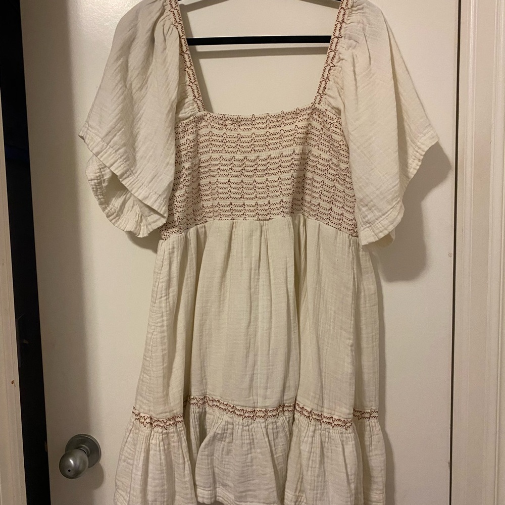 Free People Cream Dress with Tie-Back